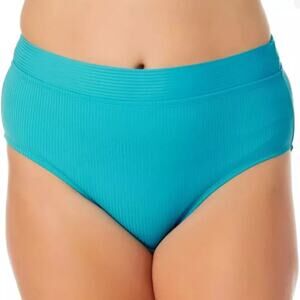 California Waves Plus Size Banded High-Waist Bikini Bottom Size 3X